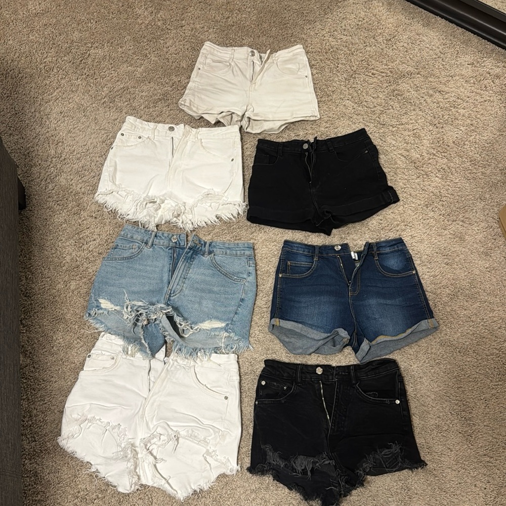 Zara denim shorts bundle set of 7 all size US 2